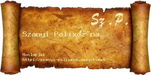 Szanyi Polixéna névjegykártya