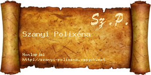 Szanyi Polixéna névjegykártya