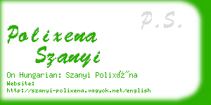 polixena szanyi business card